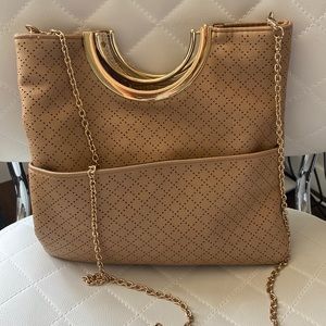 Tan leather purse